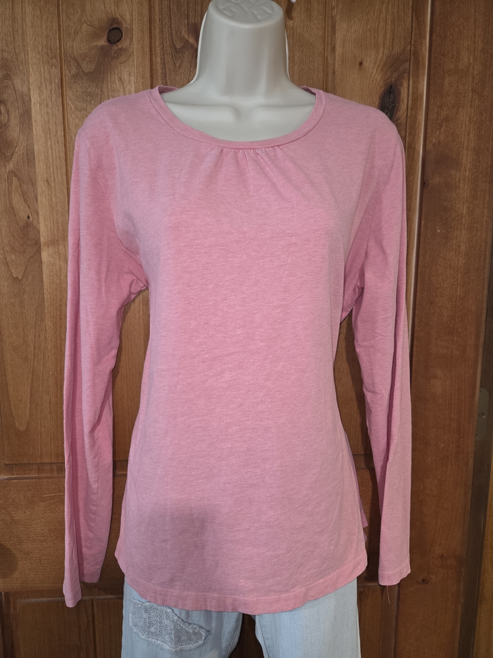 L.L. Bean Women's Long Sleeve Heather Pink Tee